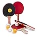 Table Tennis Ping Pong Set - Pack of 4 Premium Paddles/Rackets and 6 Table Tennis Balls - Soft Sponge Rubber - Ideal for Professional & Recreational Games - 2 or 4 Players - Perfect Set On The Go