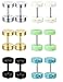 FIBO STEEL 6 Pairs Stud Earrings for Men Women Gauge Earrings Ear Piercing Plugs Tunnel 18G