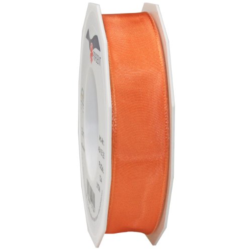 Morex Ribbon French Wired Lyon Ribbon, 1-Inch by 27-Yard Spool, Orange
