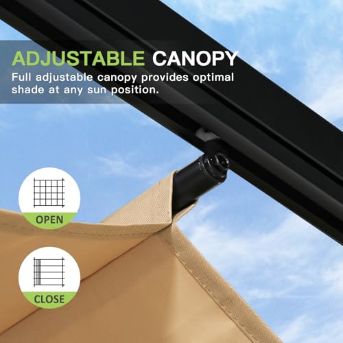 Aoxun 10x12 Outdoor Retractable Pergola with Upgraded Adjustable Canopy image 17