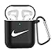 Earphone Accessories for Airpods Case with Keychain Soft Protective Silicone Cover Skin for Apple Airpods 1&2 (Black-C)
