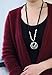 Nataliya Pendant Statement Necklace (Black Bead Long Necklace)