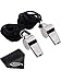 Mudder Metal Referee Whistles Coach Whistles with Lanyard for Football Coaches and Officials (2 Pieces, Silver)