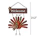 Ogrmar Vintage Metal Thanksgiving Turkey Wall Hanging Decoration Welcome Sign Front Door Ornament Festive Whimsical Halloween Christmas Decor