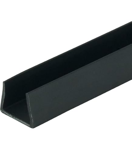 Outwater 1" Black Styrene Plastic U-Channel/C-Channel - 36 Inch Lengths (Pack Of 4), Scratch Resistant Edge Protection For Panels & Displays
