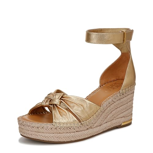 Franco Sarto Womens Clementine Espadrille Wedge Sandal Gold 9 M