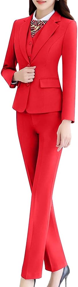 LISUEYNE Women's Three Pieces Office Lady Stripe Blazer Business Suit Set Women Suits Work Skirt/Pant,Vest Jacket