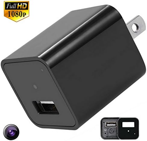 Motion Activated Home Security Camera USB Charger Records 1080p with 32GB Internal Memory No SD Card Needed for HD Hidden Camera Nanny Cam House Protection