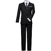 Visaccy Boys Formal Suit Slim Fit Dress Clothes Ring Bearer Outfit Tuxedo Suits,Adjustable Waist