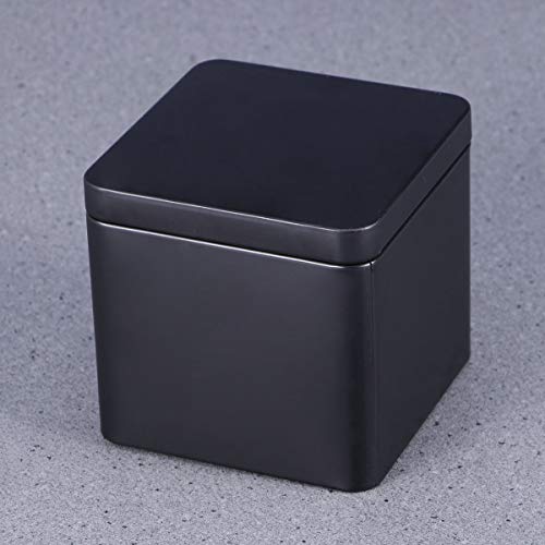 Yardwe Metal Tins with Lid Square Gift Box for Tea Candles Candies Gifts Balms Treasures (Matte Black)