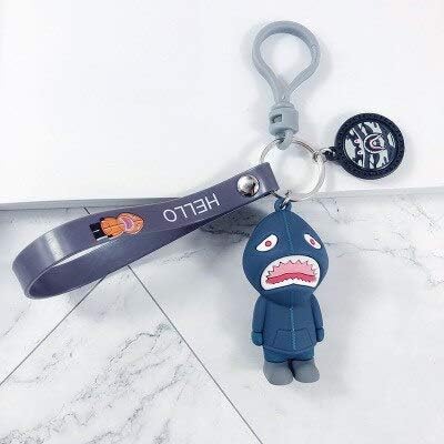 Teenファッションかわいい Pvc Shark まとめ買い特価 男キーホルダー車のキーリングジュエリー Pu レザー 動物キーチェーンリング女性女の子バッグ装飾品 かわいい Diy 3d キーホルダー