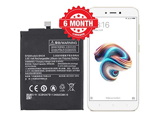 Ando Mob™ Mobile Battery Compatible for Mi Redmi Xiaomi Redmi 5A | BN34 | 3000mAh Capacity : 3120mAh (6 Months Warranty)