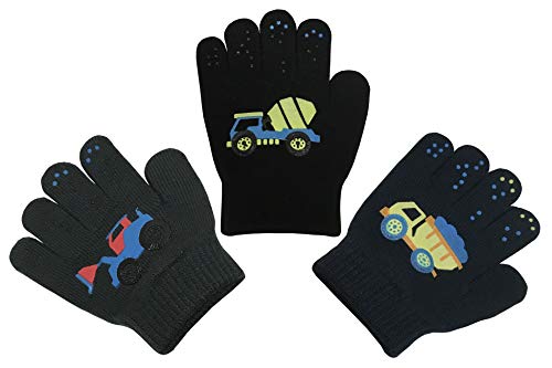 N'Ice Caps Kids Magic Stretch Gloves Mitten 3 Pairs Toddler Boys Girls Winter