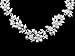 SAMKY Flower Leaf Bridal Prom Pearl Crystal Choker Necklace Earrings Set N336