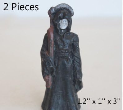 Kimoo 2X Miniature Resin Dead Death Devil Statue Sculpture Aquarium Bookshelf Sandy Psychotherapy Ornament Fish Tank Decoration Reptile Fish
