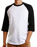 KS Mens Baseball Raglan T Shirts 3/4 Sleeves Casual Cotton S-3xl Jersey 1KSA0001