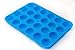 Silicone Mini Muffin & Cupcake Pan-24 Cups Blue Mold & Baking Tray- Reusable, Non-Stick Bakeware-Heat Resistant,Food Grade &BPA-Free Silicone, Non-Toxic – FREE E-BOOK WITH 50 RECIPES