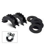 1 Pair Black D-Ring Isolator and 4 Pcs Washers,Shackle Isolator Kit Protect Your Bumper and Reduce Rattling,Fit for Jeep Off-road Vehicle SUV ATV UTV Truck 4WD--AutoSky