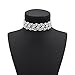 Zealmer Wide Crystal Prom Choker Necklace for Women