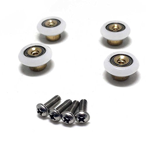 4PCS x Shower Door Rollers,Roller diameter 19mm, For the Bathroom Pan Glass Sliding Door Pulleys/Runners/Wheels,Strong Load-bearing Capacity, Ultra-quiet,CY103-4PCS