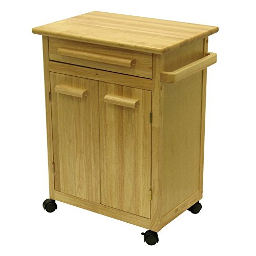 Winsome Wood Single Drawer Kitchen Cabinet Storage Cart, Natural - Thumbnail 3