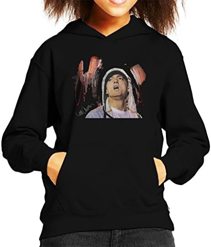 Sidney Maurer Original Portrait of Eminem Kid's Hooded Sweatshirt