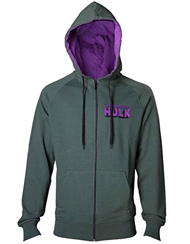 Marvel Hulk Hoodie The Incredible Hulk Smash Official Mens Green Zipped