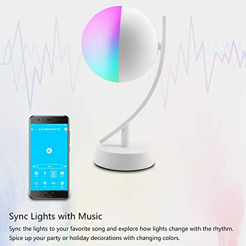Smart Table Lamp Compatible with Alexa Google Home WiFi Intelligent RGBW Bedside Night Light