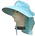 Auch Adjustable QuickDrying Large Brim Sun Hat for Women (Blue)