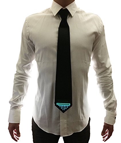 WDCS El Sound and Music Activated LED Novelty Light Up Blinking Party Cool Toy Neckties For Birthday, Disco, Rave, EDM, Night Club and Halloween Party (Processing)
