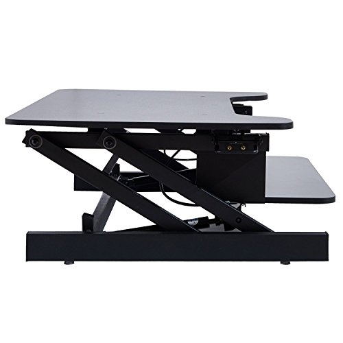 Adjustable 32'' Standing Desk, JOYBASE Ergonomic Stand-Up Desk Converter, Tabletop Monitor Laptop Riser Platform Station (Black)