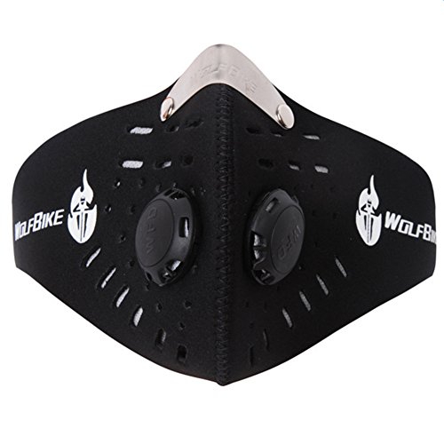 Super Anti-Pollution Motorcycle Bicycle Cycling Racing Mask Carbon Cloth Bike Ski Half Face Mask Filter (Black)