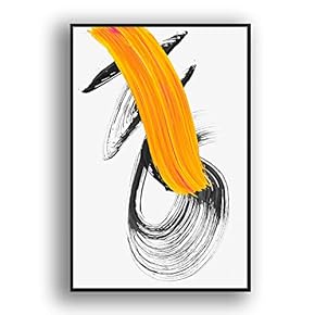 Framed Canvas Wall Art for Living Room, Bedroom Colored Brush Canvas Prints for Modern Home Decoration Ready to Hang - 16"x24" inches