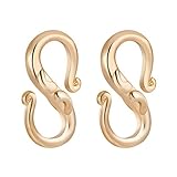 BENECREAT 10 PCS 18K Real Gold Plated S-Hook Clasps
