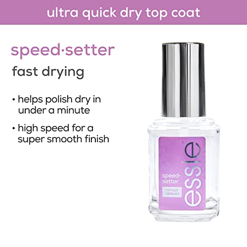 essie Nail Care, 8Free Vegan, Speed Setter Top Coat, quickdry nail