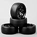 SOUFORCE 1:10 Scale RC Model Drift Wheels and Tires, 12mm Hex Plastic Wheel Rim and Tire Set for On Road Racing Car, 4 Pack Black