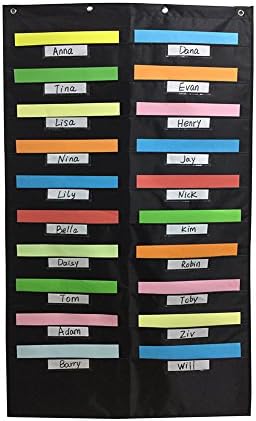 Kruideey Hanging File Folder Organizer , 20 Pockets, &amp; 4 Hangers , Perfect for Office, Home, School, Studio, etc. 47 X 28 inch (Black)