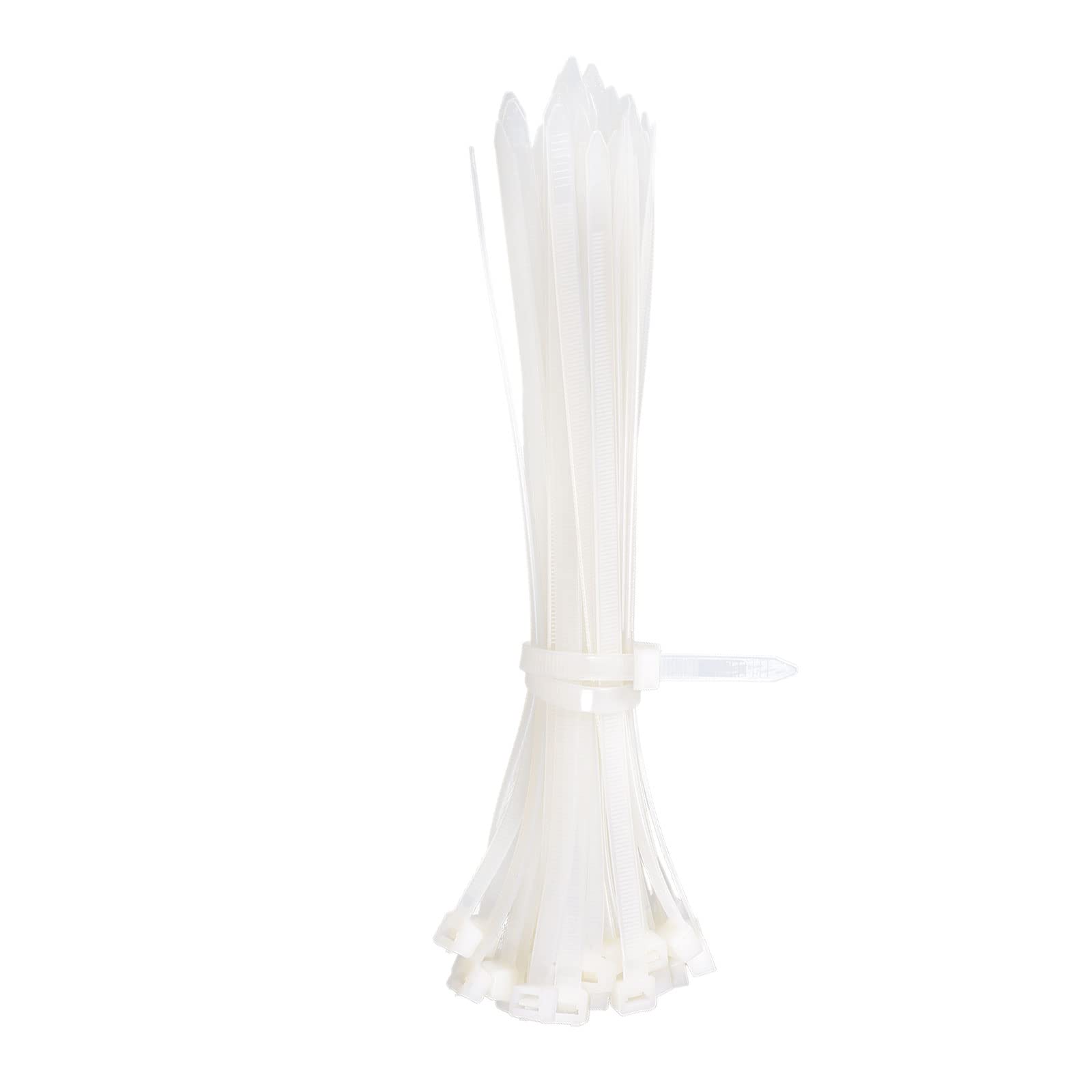 DTGN 19.69"x0.2"(LxW) Tie Wraps - 50Pack - Good for Furniture Electronic Equipment - Self-Locking Cable Zip Ties - White