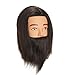 Hairginkgo 100% Human Hair Male Mannequin Head with Beard, cosmetology Mannequin Training Head (black)