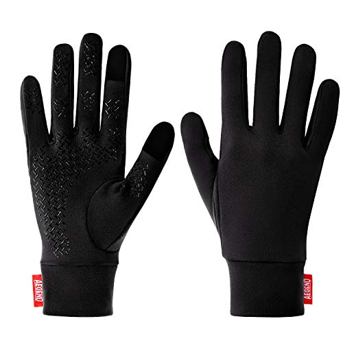 aegend Lightweight Running Gloves Warm Gloves Mittens Liners Women Men Touch Screen Gloves Cycling Bike Sports Compression Gloves for Winter Early Spring Or Fall, 6 Colors, 3 Sizes