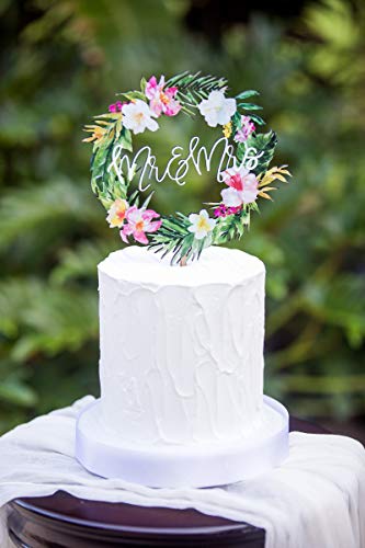 Amazon Com Tropical Wedding Cake Topper Floral Wreath Mr Mrs Colorful Wooden Cake Decoration Wedding Decor Beach Destination Wedding Handmade tropical wedding cake topper floral wreath mr mrs colorful wooden cake decoration wedding decor beach destination wedding
