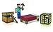 MineCart Hot Wheels with Overworld Survival Pack Steve Figure Core Player Pack Series 1 with game gear items set Minecraft Car Compatible with Minecraft Characters