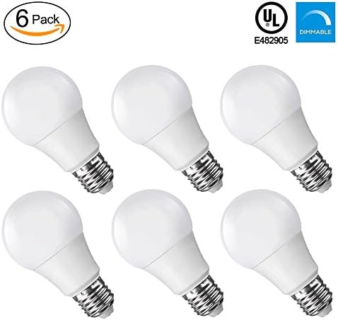 Worbest A19 LED Light Bulbs,11W 1100LM Dimmable LED A19 Light Bulb,E26 Base,Warm White 2700K,3 Years Guarantee 75W Incandescent Replacement,Energy Saving UL Listed Pack of 6