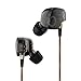 KZ ATE KZ-ATE Dynamic Balanced Armature IEMS In Ear HIFI Monitors DJ Studio Stereo Music Earphones Headphone Earbuds For Mobile Phone iPhone Samsung MP3 MP4 Music Player (Black)