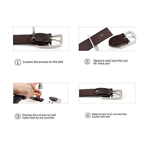 Gackoko Women belt - Hollow Flower Cowhide Leather Belt Ladies Vintage Cowgirl Western Design With Alloy Buckle (XL, White)