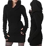 Sunfei ®Women Autumn Long Sleeve Pure Color Hooded Hoodies Slim Fit Coat (XL)