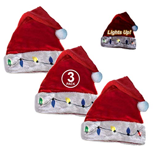 LED Blinking Lights Holiday Hats 