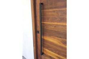 AMOYLIMAI 166 Matt Black Modern Stainless Steel Sus304 Entrance Entry Commercial Office Store Front Wood Timber Glass Garage Commercial Aluminum Door Pull Push Handles Double-Sided (48 Inches /1200x25x38mm)