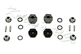 Traxxas 12mm Hex Wheel Hubs - Stub Axle Pins - 4mm Flanged Nuts - Teflon Washer Set