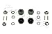 Traxxas 12mm Hex Wheel Hubs - Stub Axle Pins - 4mm Flanged Nuts - Teflon Washer Set